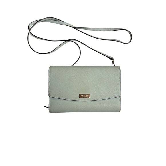 Kate Spade New York Light Blue Crossbody Wallet Bag With Gold Accent - Picture 1 of 6